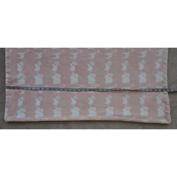 Lullaby Kids Pink White Fleece Baby Blanket Lion Elephant Giraffe Circus Parade - Picture 6 of 7